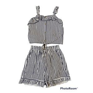 Poof Girl Girls' 2-Piece Striped Shorts Set Girls Large